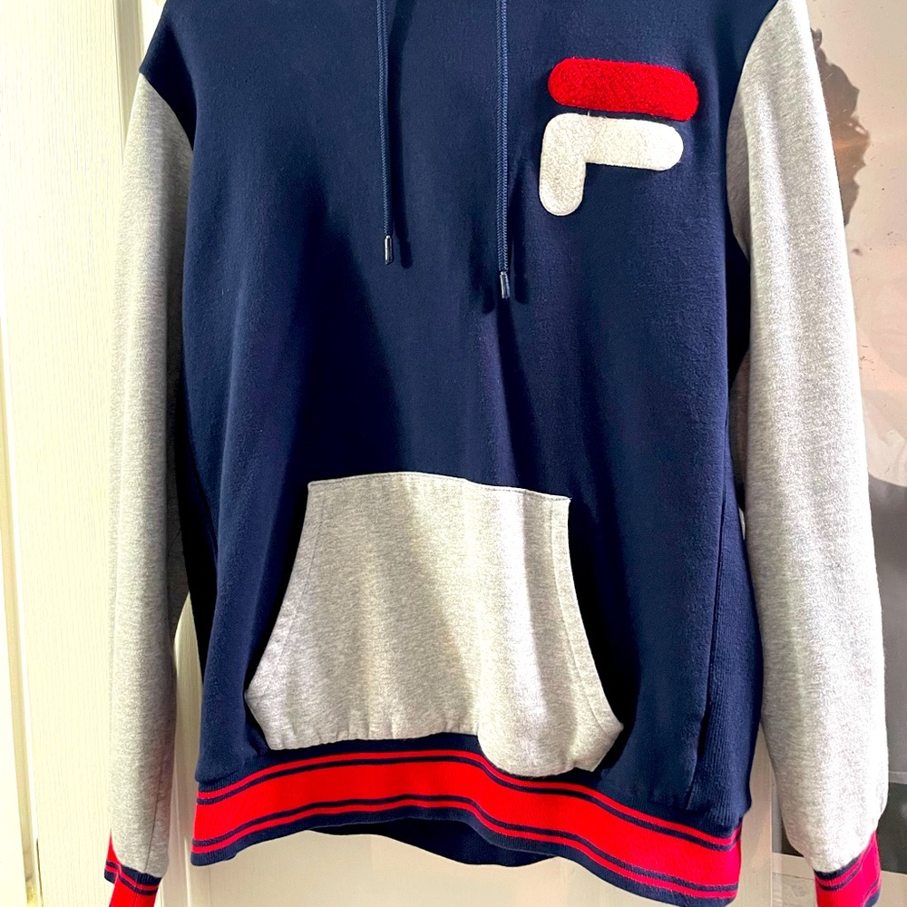 Fila grey/navy hoodie size L